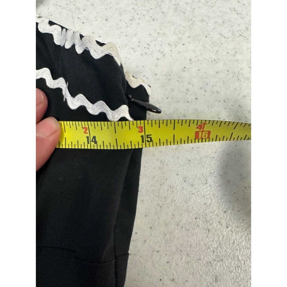 BETSEY JOHNSON Black w/White Rick Rack Trim Sun Dress - 6 - EUC Made in USA A37 - Picture 5 of 6